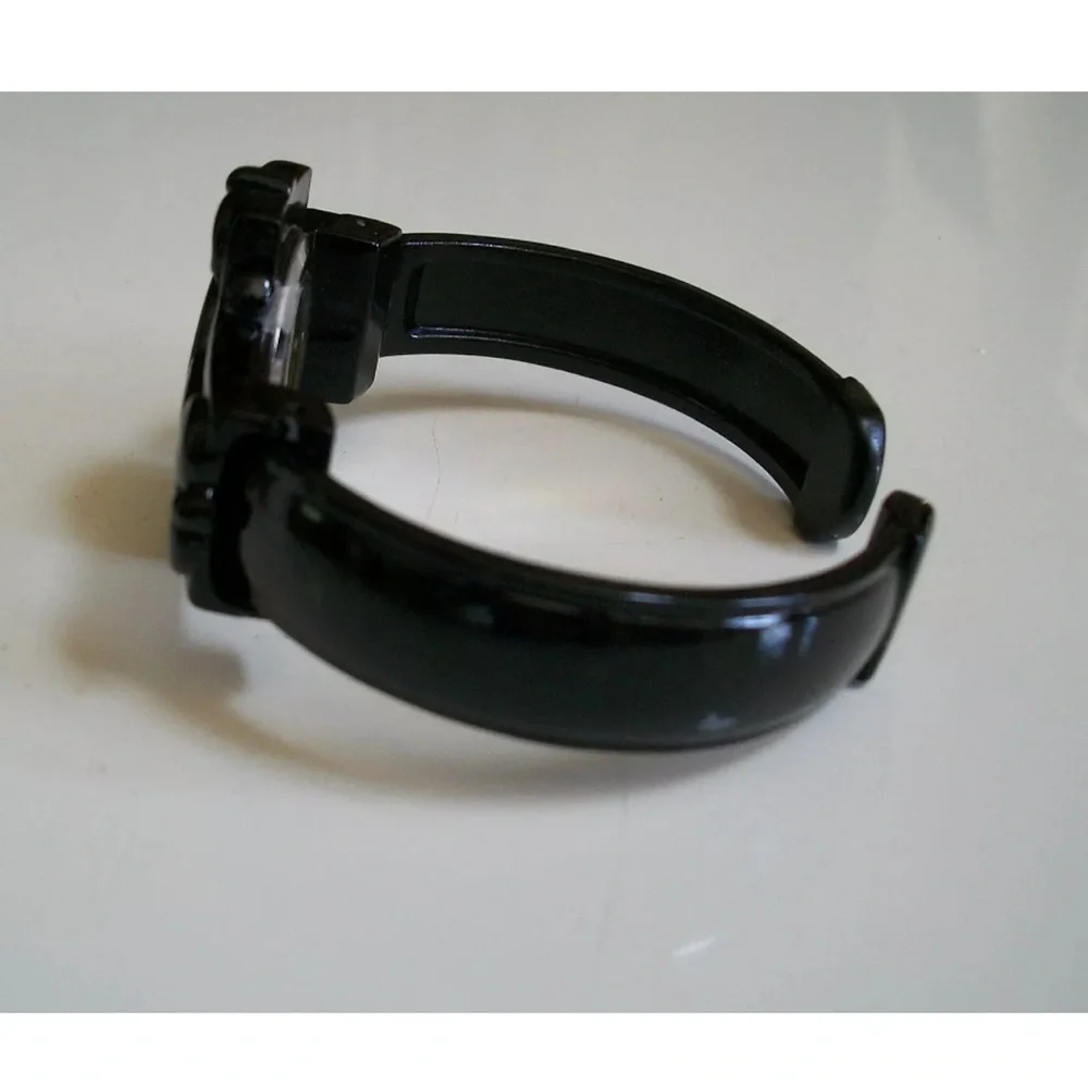 WOMEN'S CROSS RELIGIOUS BLACK FINISH CUFF WATCH